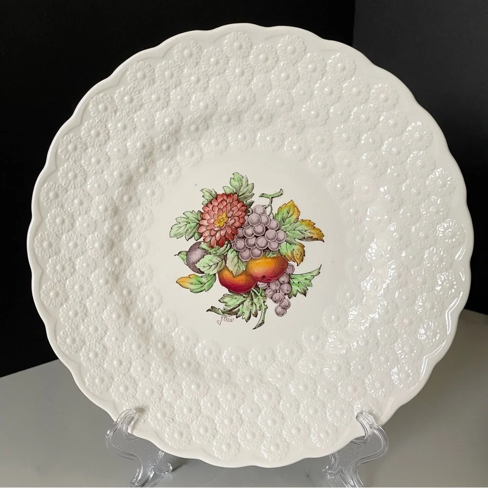 SET of 3 Fruit & Flower Plates - Copeland Spode
